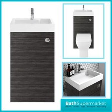 500mm Hacienda Black 2-In-1 Combined Wash Basin & Toilet