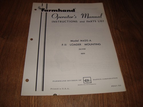 Farmhand model m420 11 - model, f-11