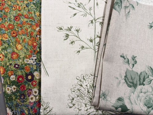 Fabric bundle floral green - fabric,