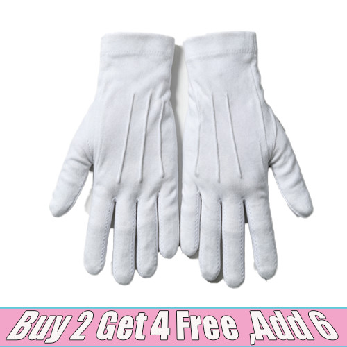 Ceremonial white dress gloves - white,