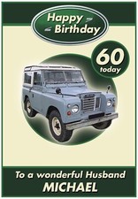 Personalised Land Rover Theme Birthday Card (2 Designs)
