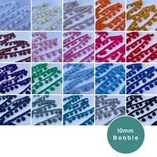 Pom Pom Trim Trimming Sewing Craft 10mm Bobble Fringe 10mm Pompom | per Metre