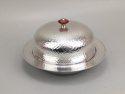 Domed silver plated dish - silver,