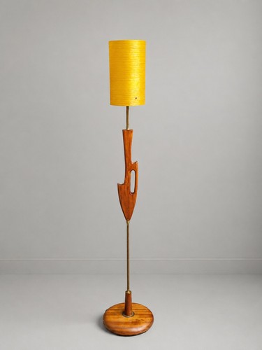 Vintage floor lamp teak - floor, rocket