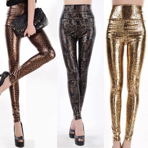 Women high waist shiny wet - shiny,