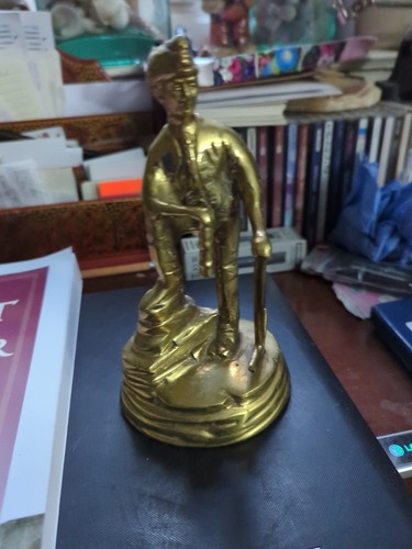 Brass coal miner figure see - coal,