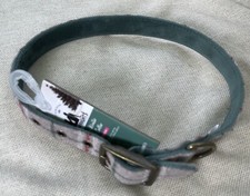 Wainwrights Luxury Dog Collar Large L Check Tweed Plaid Tartan Super Soft NEW.