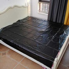 210*210cm PVC Black Wetlook Bed Sheet Washable Waterproof Shining Mattress Cover