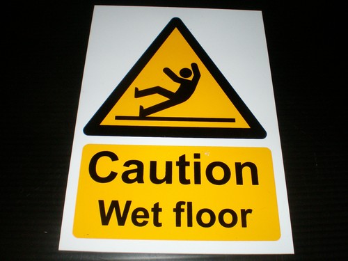 Caution wet floor sign - floor, or