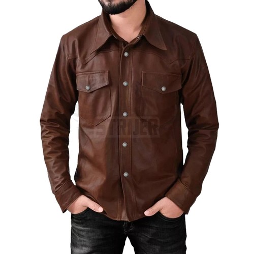 Real leather shirt - leather, for