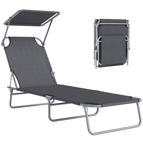 Outsunny folding sun lounger - outsunny,
