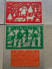 Vintage Helix 1990’s Stencil Bundle x3 - Christmas, Nativity, 10mm Italic Letter