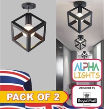 Matt Black Cube Pendant Lamp