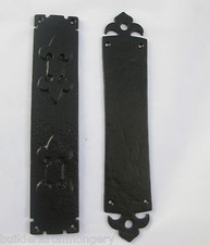 BLACK ANTIQUE CAST IRON VINTAGE VICTORIAN STYLE FINGER PLATE DOOR PUSH PULL