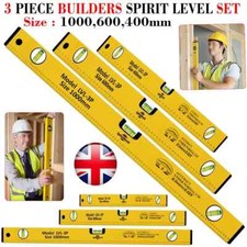 3 Piece Professional Spirit Level Builders Aluminium DIY Long Set 400/600/1000mm