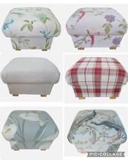Laura Ashley Fabric Storage Footstools Pouffes Belvedere Dalton Accent Foot Rest