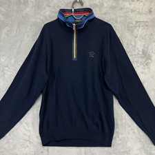Paul And Shark Yachting Jumper Quarter Zip Size Medium Blue