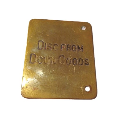 Railwayana brass lever plate - brass,