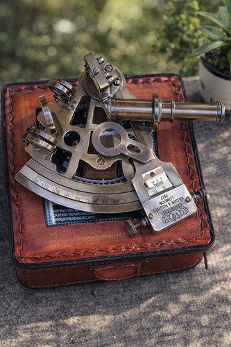 Brass sextant nautical - ,