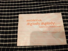 Honda melody NS50 owners manual 1982