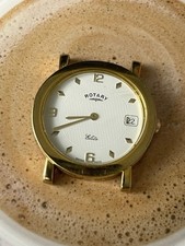 Rotary Men's Wristwatch Elite Swiss Made  10435 Genoa Gold Tone Day Gents 