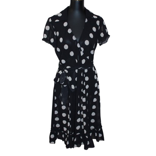 Sheer black white polka dot - black,
