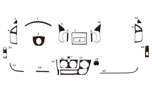 Wood look dash trim kit - wood, for