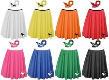 Adults 22" Length Poodle Skirt & Neck Tie 1950s Rock & Roll Fancy Dress