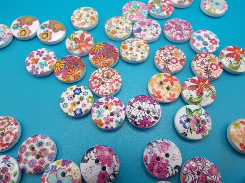 15mm buttons wooden - buttons,
