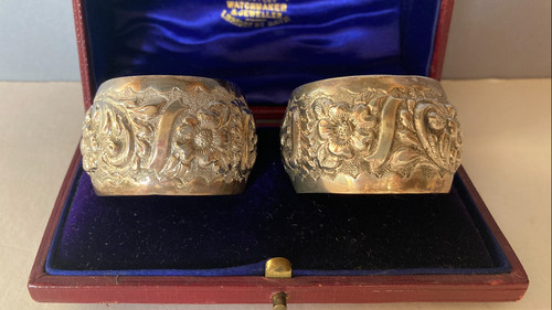 Pair art nouveau sterling - pair,