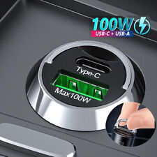 100W USB Car Phone Charger Type C QC3.0 Car Interior Fast Charging Accessories