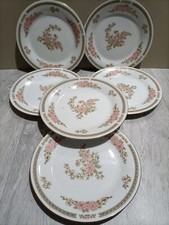 Crown Ming Fine China Jian Shiang Floral Design 7.5" Side Plates, Set of 6. 