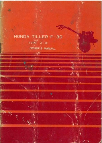 Honda tiller f30 type - tiller, and
