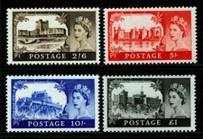 SG595a-598a, castles SET, NH