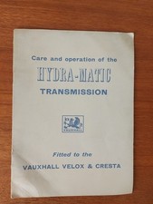 Vauxhall  Cresta  Pa Handbook Hydra-matic  Transmission  1960 Velox