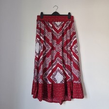 Fatface Red White Midi Skirt