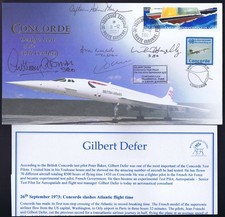 CONCORDE 40th ANN.FLT COVER SIGNED Cpt DEFER/WALPOLE/THOMPSON/BROWN/HAZELBY_#1/1