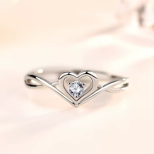 Crystal mini heart - crystal, adjustable