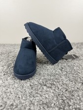 Kids Firetrap Faux Suede 'UGG' Boot Navy Blue Size 13UK Kids