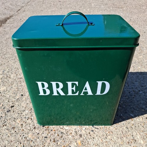 Green enamel bread bin - green,