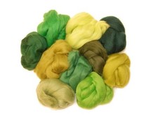 Green Merino Wool Roving - 10