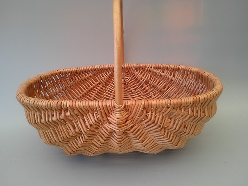 Vintage oval woven wicker - woven,