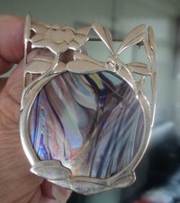 Pat Cheney Brooch Pendant Dragonfly Stg Silver Art Nouveau John Ditchfield Glass