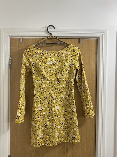 Zara yellow floral dress size - zara,
