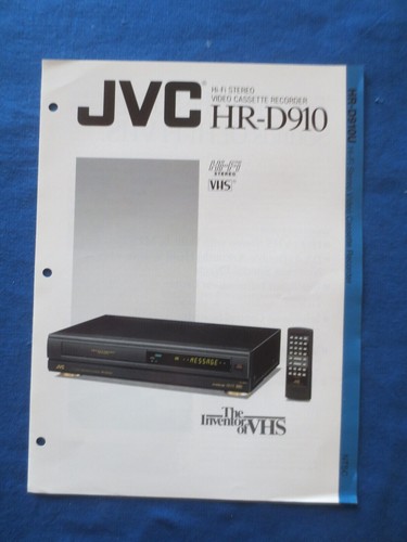 Jvc d910 fi video - hr-d910, hi