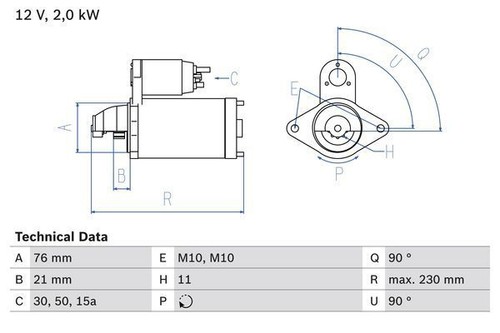 Bosch starter motor - starter, for