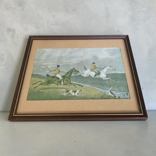 Vintage framed fox hunting - framed,