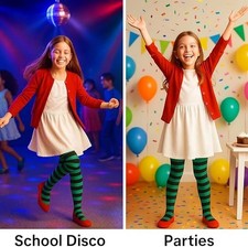 Girls Striped Tights Wicked