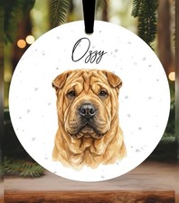 Shar Pei Dog Christmas Bauble