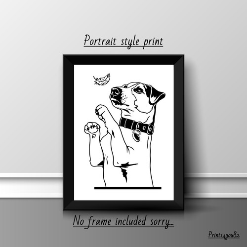 Jack russell pet dog print - russell,